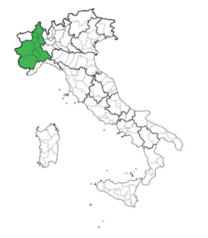 Map of Piedmont